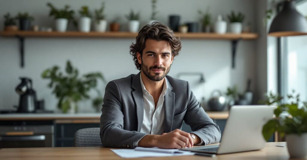 Employé consultant son épargne salariale CIC sur ordinateur dans un bureau moderne