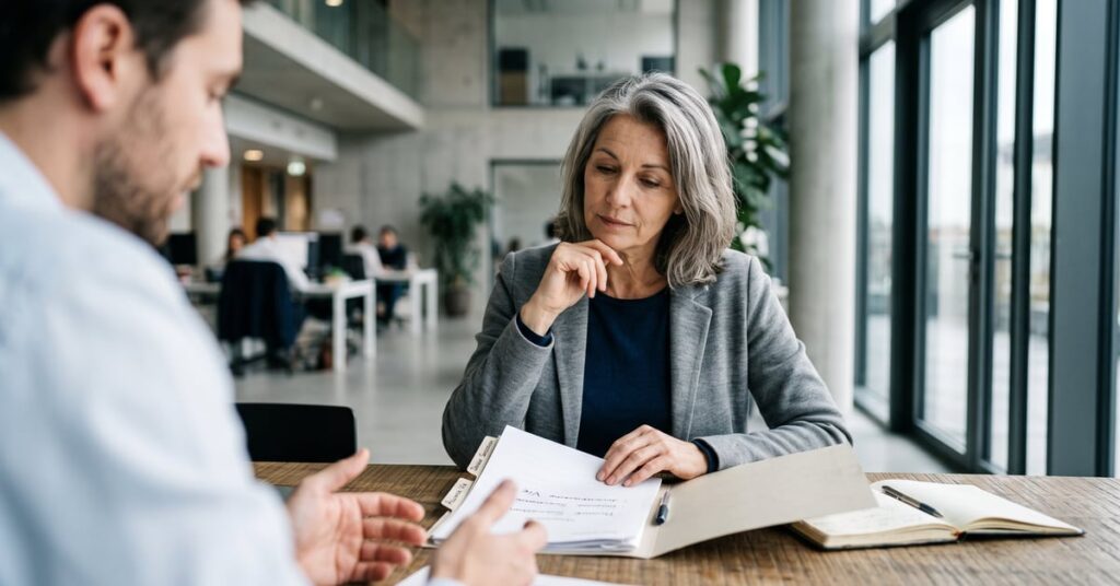 Assurance vie meilleur contrat épargne - conseiller financier avec documents de placement