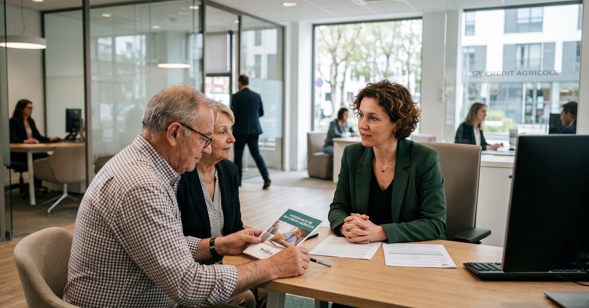 Assurance vie Crédit Agricole : contrat et documents financiers sur un bureau moderne