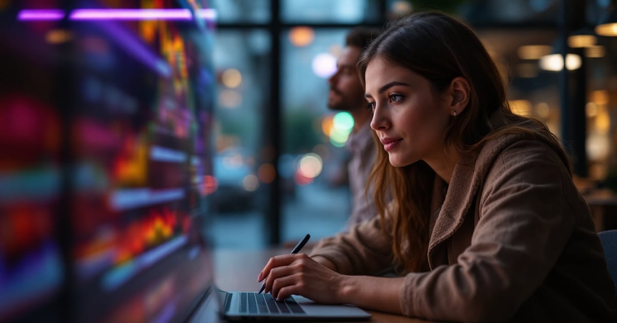 Rentabilité placement financier : graphiques de rendement et calcul de taux d'intérêt sur un bureau moderne